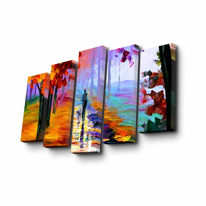 Wallity Cuadro Decorativo en Lienzo 5 Piezas Multicolor 5PUC-006